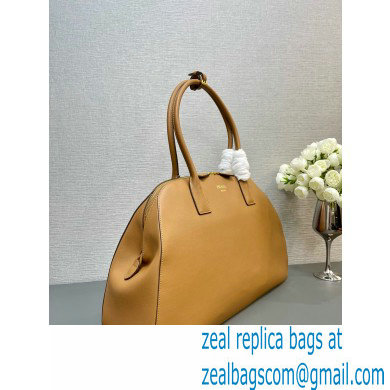 PRADA Large leather tote bag with zipper closure 1BG506 CARAMEL 2024