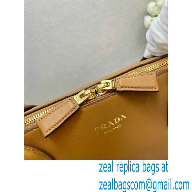 PRADA Large leather tote bag with zipper closure 1BG506 CARAMEL 2024