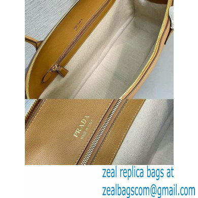 PRADA Large leather tote bag with zipper closure 1BG506 CARAMEL 2024