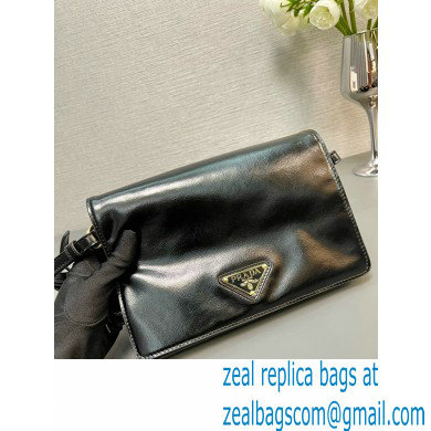 PRADA Leather shoulder bag 1BD082 BLACK 2024