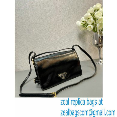 PRADA Leather shoulder bag 1BD082 BLACK 2024