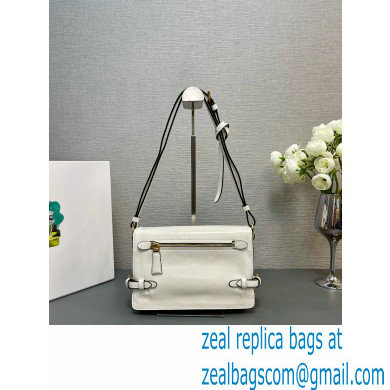 PRADA Leather shoulder bag 1BD082 WHITE 2024