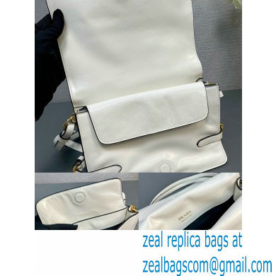 PRADA Leather shoulder bag 1BD082 WHITE 2024