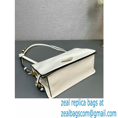 PRADA Leather shoulder bag 1BD082 WHITE 2024