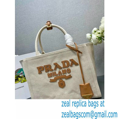 PRADA SMALL linen blend tote bag 1BG474 Natural 2024