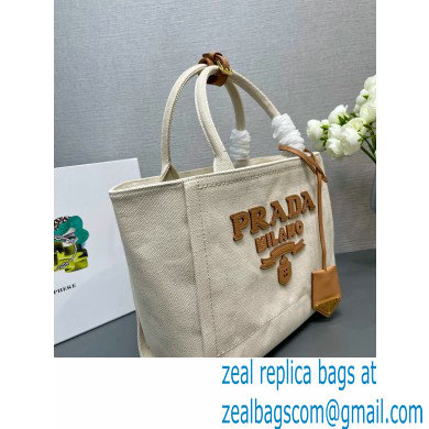 PRADA SMALL linen blend tote bag 1BG474 Natural 2024