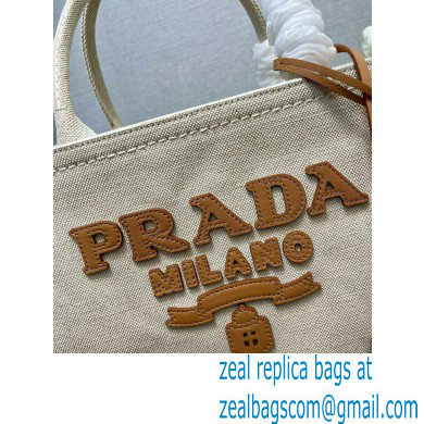 PRADA SMALL linen blend tote bag 1BG474 Natural 2024