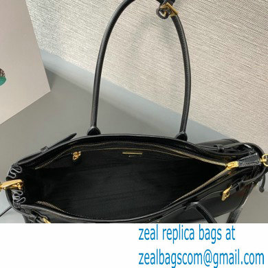 Prada Large leather handbag 1BA433 Black 2024