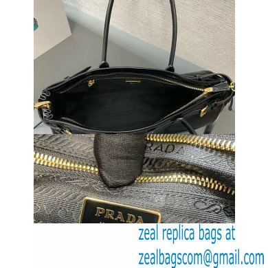 Prada Large leather handbag 1BA433 Black 2024