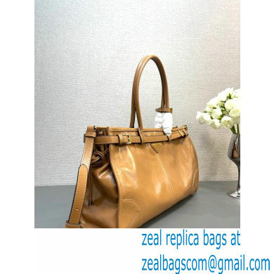 Prada Large leather handbag 1BA433 Brown 2024