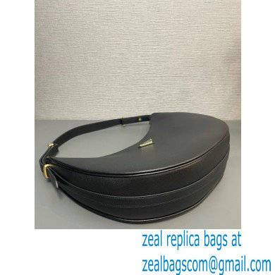 Prada Large leather shoulder bag 1BC212 Black 2024