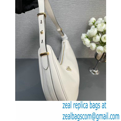 Prada Large leather shoulder bag 1BC212 White 2024