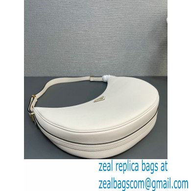 Prada Large leather shoulder bag 1BC212 White 2024