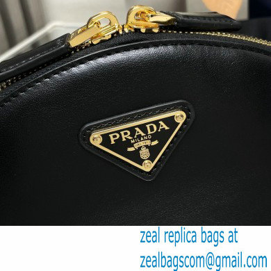 Prada Leather mini shoulder bag 1BH212 Black 2024