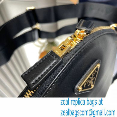 Prada Leather mini shoulder bag 1BH212 Black 2024