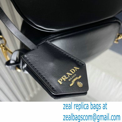 Prada Leather mini shoulder bag 1BH212 Black 2024