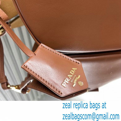 Prada Leather mini shoulder bag 1BH212 Brown 2024