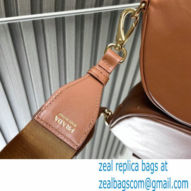 Prada Leather mini shoulder bag 1BH212 Brown 2024