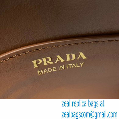 Prada Leather mini shoulder bag 1BH212 Brown 2024