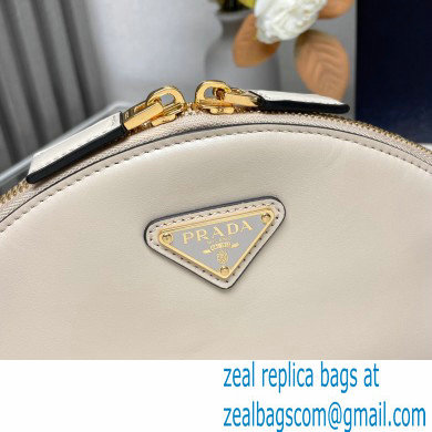 Prada Leather mini shoulder bag 1BH212 White 2024