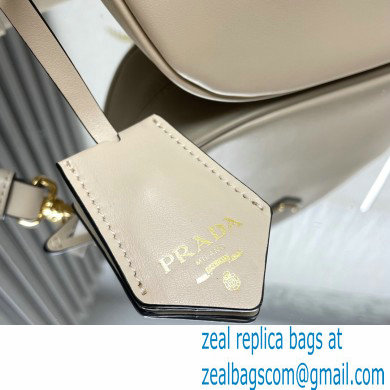 Prada Leather mini shoulder bag 1BH212 White 2024