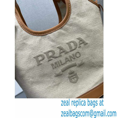 Prada Linen blend and leather mini-buckle bag 1BE074 2024