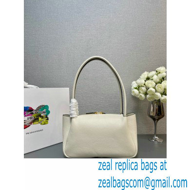 Prada Medium leather handbag 1BA444 WHITE 2024