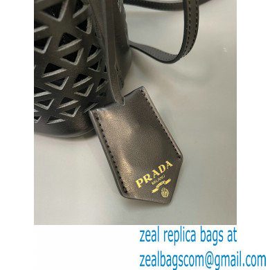 Prada Panier leather mini-bag with cut-out motif 1BA217 Black 2024