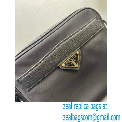 Prada Re-Edition 1978 Re-Nylon and Saffiano leather mini shoulder bag 1BH218 Black 2024