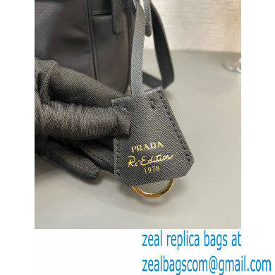 Prada Re-Edition 1978 Re-Nylon and Saffiano leather mini shoulder bag 1BH218 Black 2024