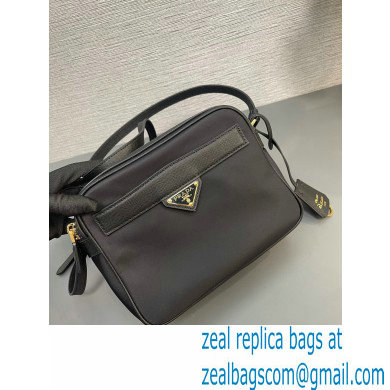 Prada Re-Edition 1978 Re-Nylon and Saffiano leather mini shoulder bag 1BH218 Black 2024