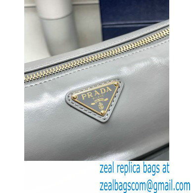 Prada Re-Edition 2002 small leather shoulder bag 1BC201 gray 2024