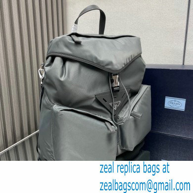 Prada Re-Nylon and leather backpack Bag 2VZ108 Gray 2024