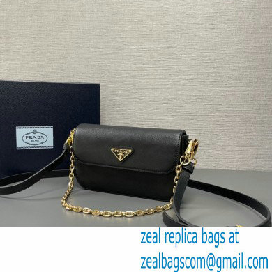 Prada Saffiano leather mini-bag 1BD356 Black 2024