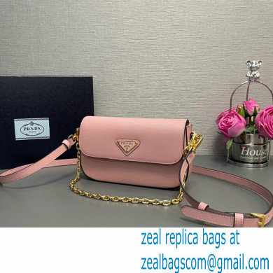 Prada Saffiano leather mini-bag 1BD356 Pink 2024