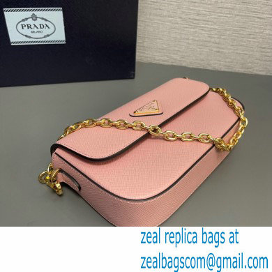 Prada Saffiano leather mini-bag 1BD356 Pink 2024