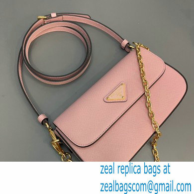 Prada Saffiano leather mini-bag 1BD356 Pink 2024