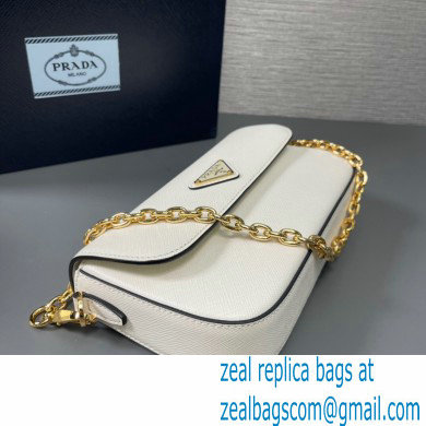 Prada Saffiano leather mini-bag 1BD356 White 2024