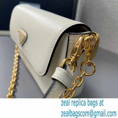 Prada Saffiano leather mini-bag 1BD356 White 2024