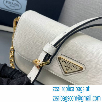 Prada Saffiano leather mini-bag 1BD356 White 2024