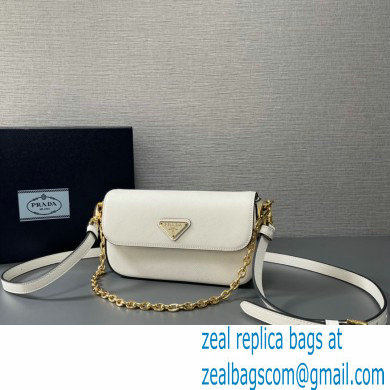 Prada Saffiano leather mini-bag 1BD356 White 2024