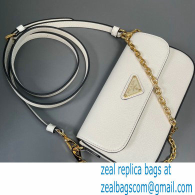 Prada Saffiano leather mini-bag 1BD356 White 2024