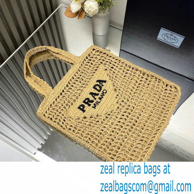 Prada raffia tote bag 1BG393 Beige 2024