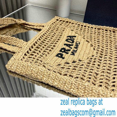 Prada raffia tote bag 1BG393 Beige 2024