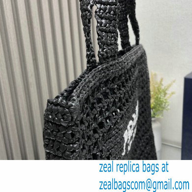 Prada raffia tote bag 1BG393 Black 2024