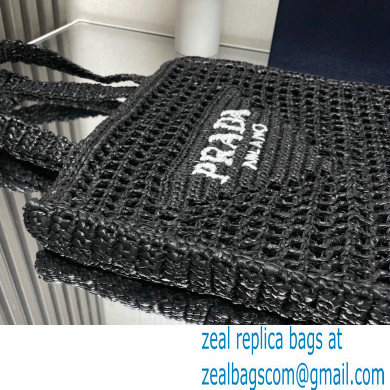 Prada raffia tote bag 1BG393 Black 2024