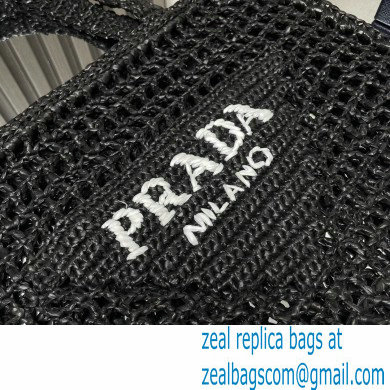 Prada raffia tote bag 1BG393 Black 2024