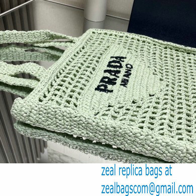 Prada raffia tote bag 1BG393 Light Green 2024