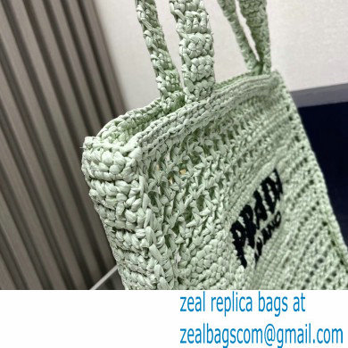 Prada raffia tote bag 1BG393 Light Green 2024