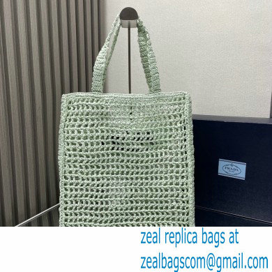 Prada raffia tote bag 1BG393 Light Green 2024